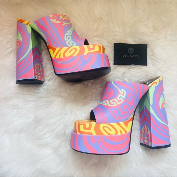 Versace Shoes - New! VERSACE Medusa Music Platform Mules